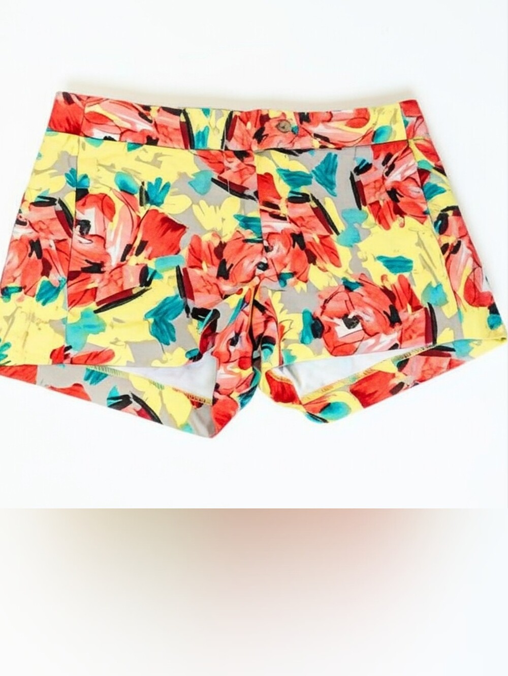 J. Crew Floral Print Yellow & Red Women's Shorts